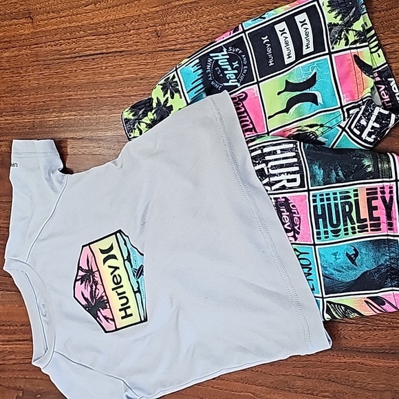 Hurley Kids Swim Trunks and Shirt Set - Multicolor - Picture 1 of 3